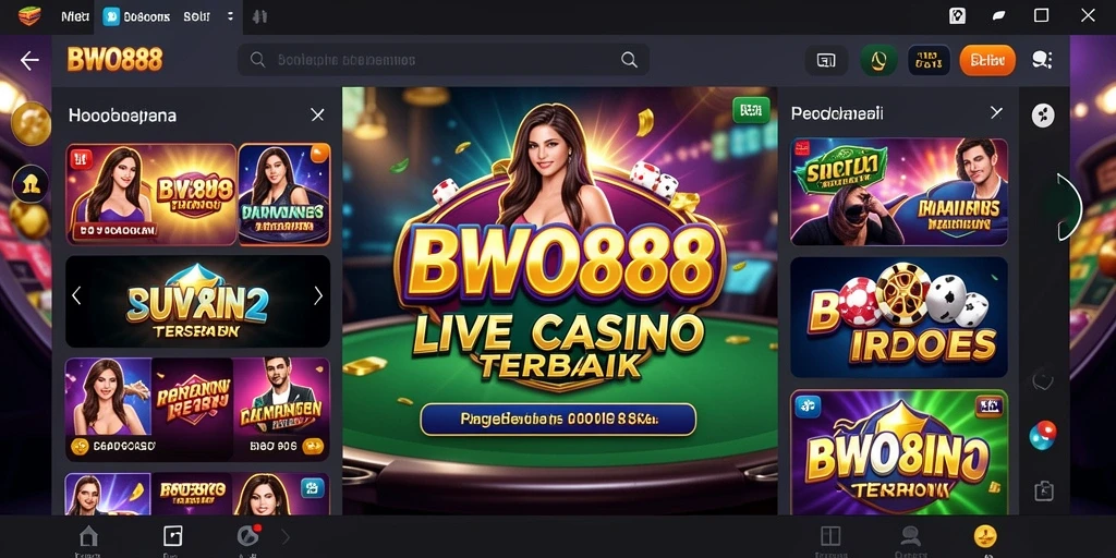 Tampilan gameplay Live Casino yang seru dan interaktif di BWO888.