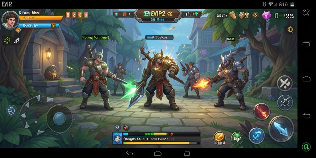 Screenshot gameplay EVIP2 yang menunjukkan taktik pertempuran strategis.