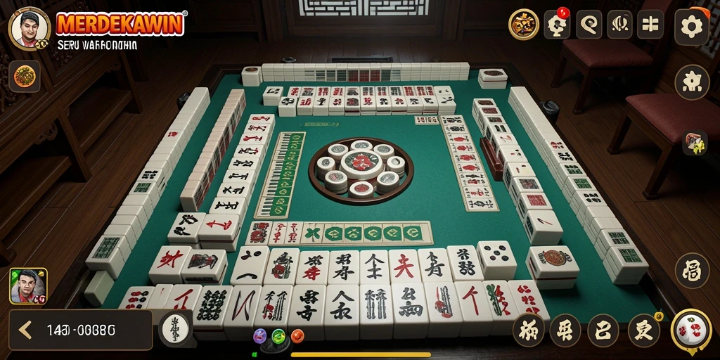 Tampilan menarik gameplay Mahjong MERDEKAWIN yang seru.
