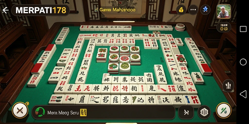 Tampilan gameplay <strong>MERPATI178</strong> dengan elemen Mahjong yang menarik.
