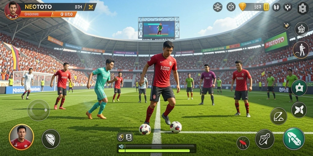 Screenshot gameplay NEOTOTO yang menunjukkan aksi seru dalam pertandingan olahraga.