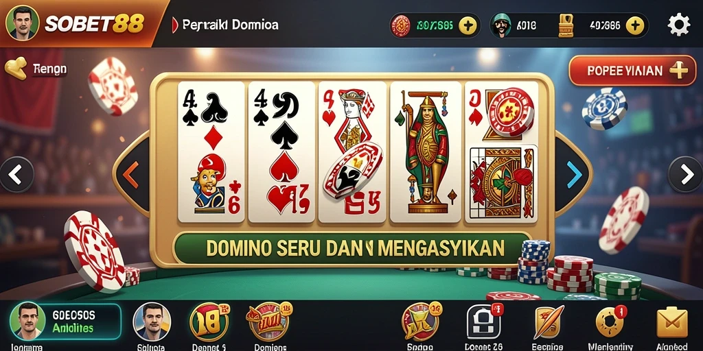 Tampilan menarik dan gameplay seru Domino di SOBET88.
