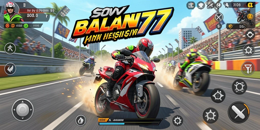 Gameplay mendebarkan dari SOV777 dengan balapan motor yang seru.